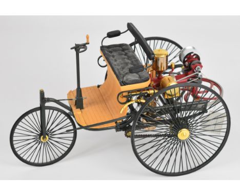 Franklin Mint 1:18 scale 1886 Benz Patent Motorwagen, original swing tag attached, length 28cm.