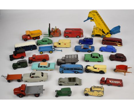 A collection of vintage diecast model cars and trucks to include early Dinky examples.