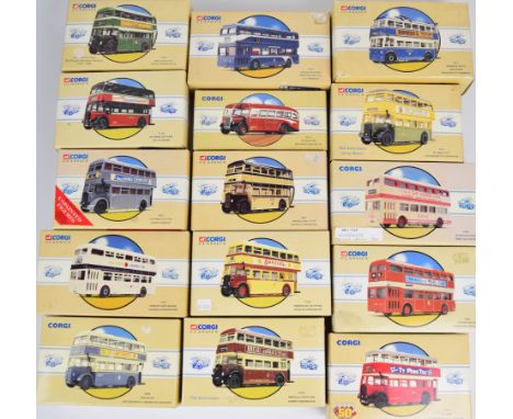 Fifteen Corgi Classics Public Transport Series diecast model buses to include Guy Arab Utility Bus City of Oxford 97314, Daim