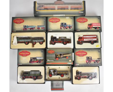Seven Corgi Vintage Glory Of Steam diecast model haulage vehicles to include Foden Steam Wagon 80204 and Sentinel Flatbed Wag