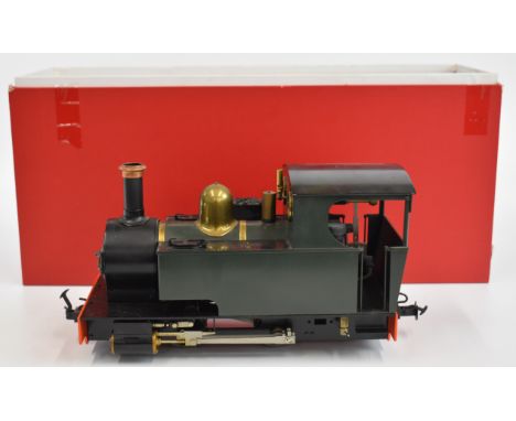 Accucraft 32mm gauge 0-4-0 gas fired live steam garden railway tank locomotive with lever reverser in cab, manual controls an