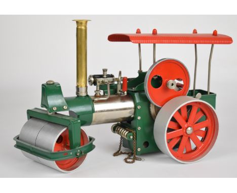 Wilesco live steam roller, with corrugated canopy and single cylinder with slip eccentric reversing&nbsp;