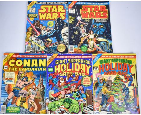 Marvel Special Edition Star Wars Comic issues #1 and #2 together with three further treasury size Bronze Age books.