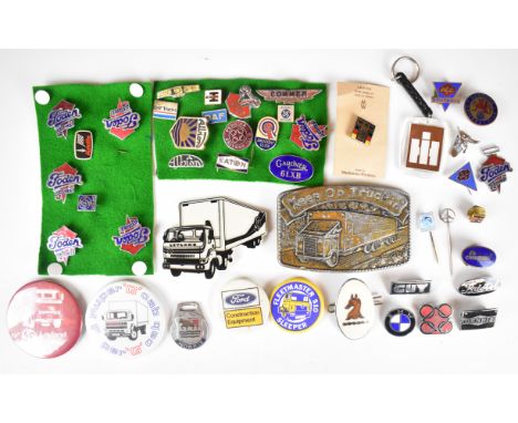 Collection of mainly vintage commercial vehicle enamel and other badges including Albion, Eaton, Foden, Scammel, Dennis, Perk