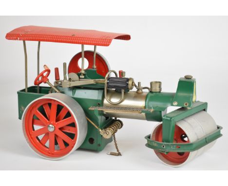 Wilesco live steam roller, with corrugated canopy and single cylinder with slip eccentric reversing&nbsp;
