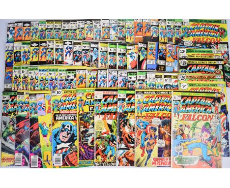 Seventy-five Bronze Age Captain America comics by Marvel, the majority of issues numbered 150-250