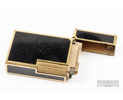 A vintage S.T. Dupont Ligne 2 black Chinese lacquer and gold plated lighter, marked to base Paris and 658BFF