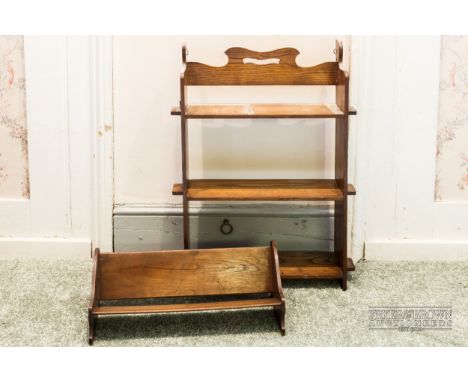 A hanging book shelf; and a book rest (2)