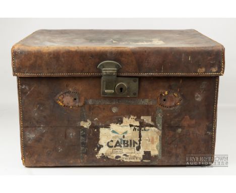 A vintage travelling trunk of small proportions, c1930