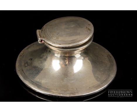 A small silver capstan inkwell, Asprey London, Birmingham 1899