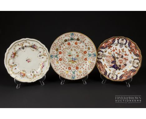 An early Chamberlain Worcester plate; a Graingers Worcester plate; and a Royal Crown Derby plate, 19th century (3)