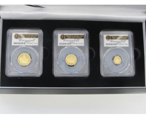 Alderney,The 2019 Queen Victoria 200th Anniversary 24 Carat Gold Prestige Sovereign Set, comprising: Sovereign, Half Sovereig