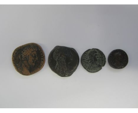 Ancient Ae's (4),Commodus sestertius. Rev. Commodus seated l on curule chair, RCV 5782; Constantius II maiorina; Probus billo