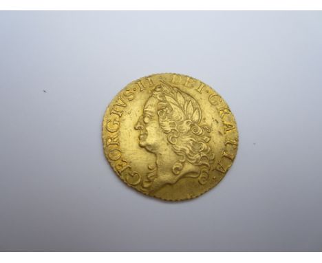 George II,Half Guinea, 1759, old laureate head left, R.Modified garnished shield (S.3685).  A couple of light contact marks a
