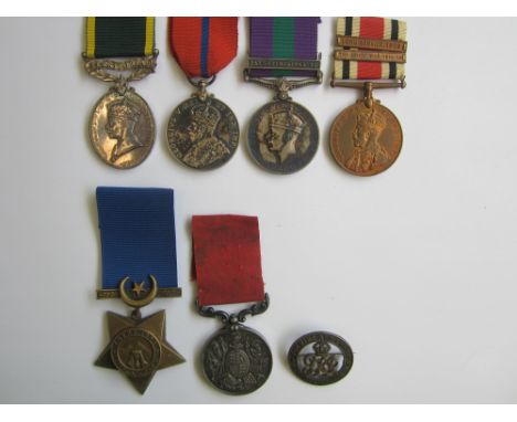 Khedive's Star,dated 1882, reverse impressed (2410 Y &amp; L). General Service Medal 1918-62, one bar, Palestine 1945-48 (AS.
