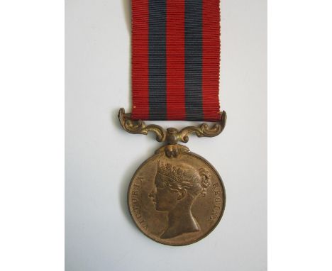 India General Service 1854-95,no bar (Drumr Nur Ali 1st Bn 5th Goorkha Regt). Riband roller replaced, small scratch across ri