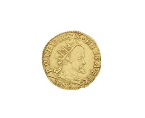 Italy,Milan, Doppia, 1582, 6.58g, crowned head right, R.Crowned shield (Freidberg 716).  Generally very fine, better in place