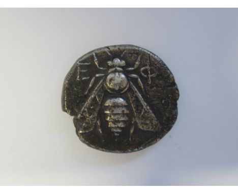 Ionia, Ephesus 390-330 BC,Ar tetradrachm, 14.62g. Obv. Bee with straight wings, R.Fore part of kneeling stag r, looking back,