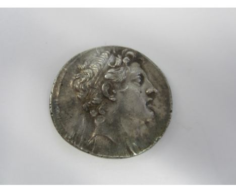 Seleukid Kingdom, Antiochos IV, 175-164 BC,Ar tetradrachm 16.62g., diademed head r., R.Zeus enthroned l, holding Nike and sce