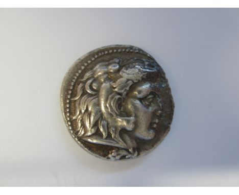 Alexander III,Ar tetradrachm, Byblos mint 16.51g. Obv. Head of Herakles r clad in lions skin, R.Zeus seated l on throne, r le