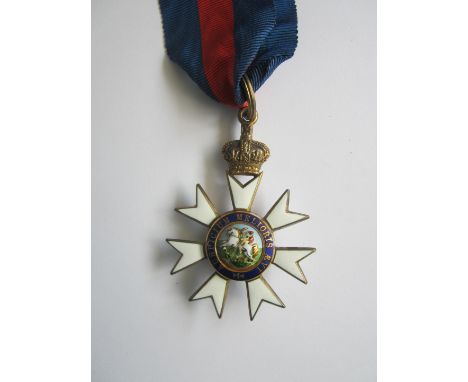 The Most Distinguished Order of St.Michael and St.George,C.M.G., Companion's neck badge, in silver-gilt and enamel. In Garrar