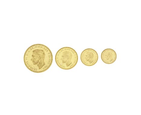 George VI, 1937-52,Specimen Set 1937, comprising Five Pounds to Half Sovereign. In Royal Mint fitted case of issue, with sepa