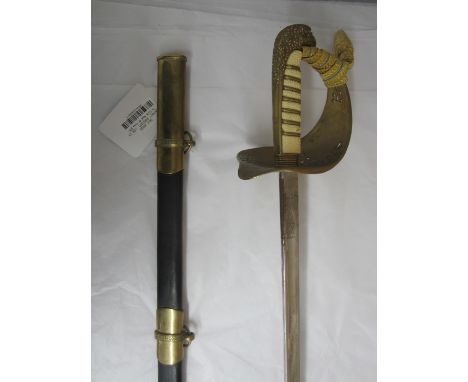 An E.II.R. Royal Air Force Officer's Sword,by Wilkinson sword, the blade numbered (100312), with sword belt and knot. Some ru