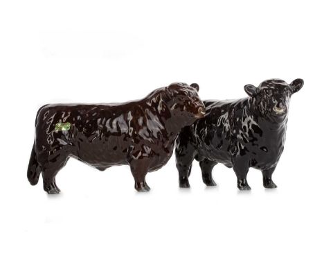 BESWICK, COWS, BULLS AND CALVES model 1563, 1746A, 1562, 1827A and 1406Alargest 18.5cm longQty: 6Condition across the set ove