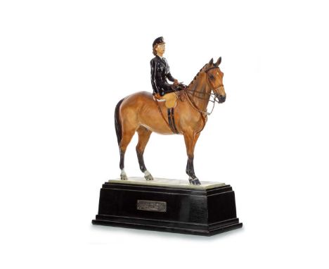 DORIS LINDNER FOR ROYAL WORCESTER, H.R.H. PRINCESS ELIZABETH, CIRCA 1950 COLONEL GRENADIER GUARDS ON THE OCCASION OF THE TROO