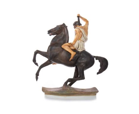 BERNARD WINSKILL FOR ROYAL WORCESTER, ALEXANDER THE GREAT, CIRCA 1978 no. 16, stamped marks, on plinth47cm high 