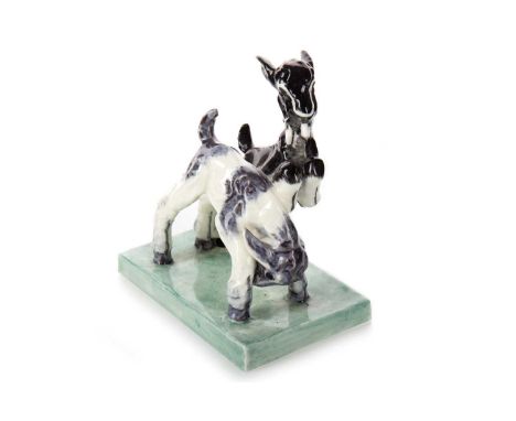 DORIS LINDNER FOR ROYAL WORCESTER, KIDS AT PLAY, stamped marks in green, on oblong base10.2cm wideCondition is good overall.