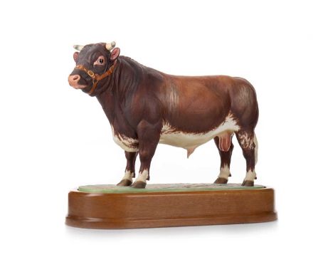 DORIS LINDNER FOR ROYAL WORCESTER, DAIRY SHORTHORN BULL, CIRCA 1965 no. 106/500, printed marks, on plinth, with certificate27