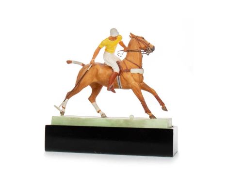 DORIS LINDNER FOR ROYAL WORCESTER, THE POLO PLAYER, CIRCA 1963 modelled mid-shot, printed marks, on plinth22cm wideIn overall