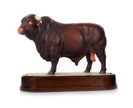 DORIS LINDNER FOR ROYAL WORCESTER, SANTA GERTRUDIS BULL, CIRCA 1961  no. 369/500, stamped marks, on plinth, with certificate2