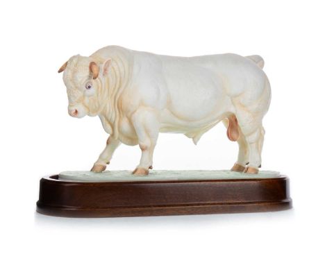 DORIS LINDNER FOR ROYAL WORCESTER, CHAROLAIS BULL, CIRCA 1968  no. 299/500, stamped marks, on plinth, with certificate29cm wi