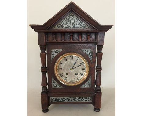 LENZKIRCH MANTLE CLOCK. A Lenzkirch mantle clock circa 1870. To include two keys and pendulum. Measures 40cm tall, 34cm wide 