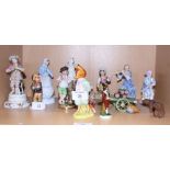 A Beatrix Potter model of "Foxy Whiskered Gentleman", various 20th century Meissen figures, etc