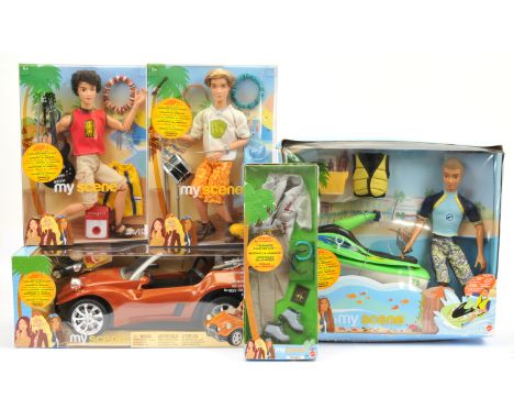 Mattel My Scene Jammin' in Jamaica Collection including: (1) Hudson, C5295, 2003, some accessories have become loose, with bo