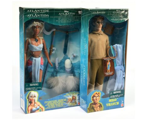 Mattel Disney Atlantis dolls x two including: (1) Princess Kida, 29327; (2) Milo Thatch, 29810; Near Mint to Mint within Fair