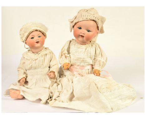 Armand Marseille pair of antique bisque My Dream Baby dolls: (1) Armand Marseille bisque vintage My Dream Baby doll, German, 