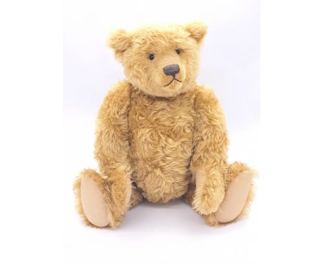 Gregory Bear teddy bear, artist designed by Gregory Gyllenship (UK), with cloth sewn-in tag (hand inscribed #063-94), blonde 