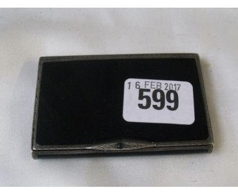 Black enamelled art deco ladies cigarette case import mark  Lon 1930 3” wide        