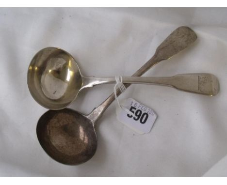 Georgian fiddle pattern sauce ladle Lon 1816 by WE WF  also another  110g       
