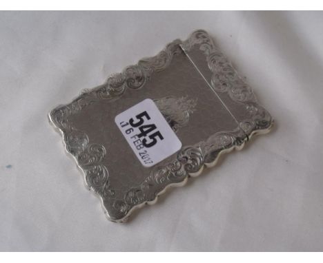 Victorian engine turned card case 3.5” long Lon 1883  by AT 55g        
