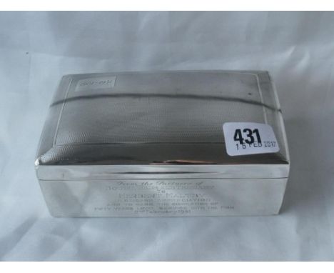 Good quality cigarette box with solid hinged cover  6” wide         