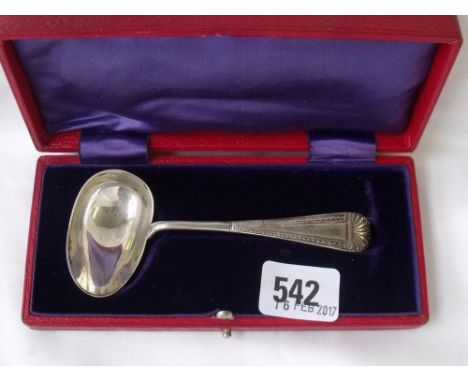 A boxed sauce ladle with bright cut handle Sheff 1912  30g  