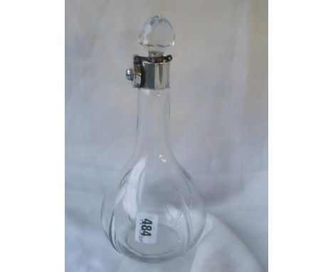 Unusual onion shaped decanter with locking collar 8.5”  high by JG & S       