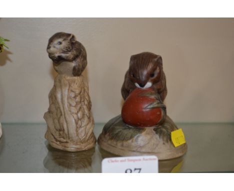 Two Poole pottery figures depicting mice 