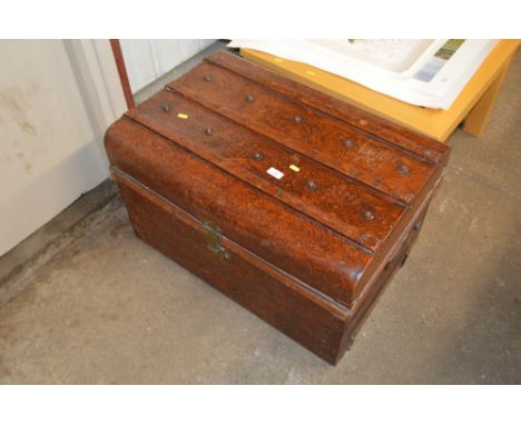 A tin trunk 