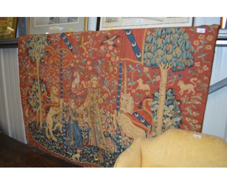 A large tapestry wall hanging 